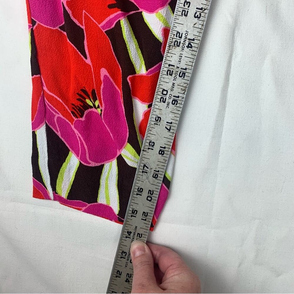 Kate Spade size 6 Red Pink Floral Pants tropical Hutton Rio de Janeiro farm - Picture 11 of 11